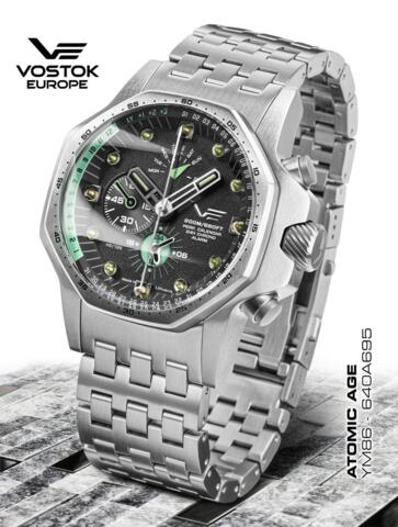 Vostok Europe Atomic Age Chronograph- 640A695B Steelbraclet