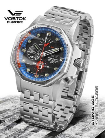 Vostok Europe Atomic Age Chronograph-​640A696B Steelbraclet