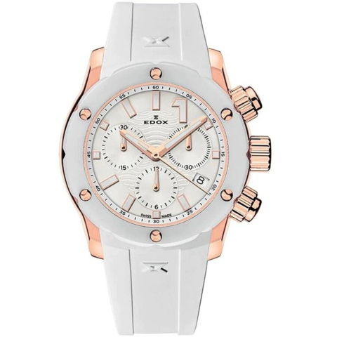 Edox 10225-37RB-BIR CO-1 Chronograph Ladies Watch Ceramic 30ATM