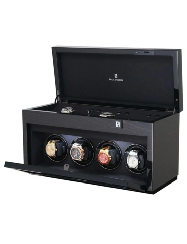 Paul Design Watch Winder Gentlemen 4+6 Black Apricot 20055