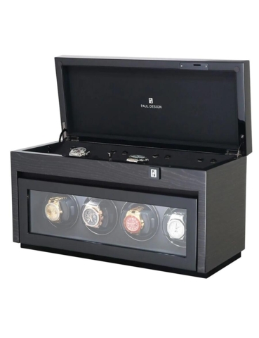 Paul Design Watch Winder Gentlemen 4+6 Black Apricot 20055