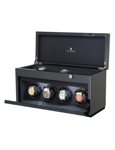 Paul Design Watch Winder Gentlemen 4+6 Black Highgloss 20057