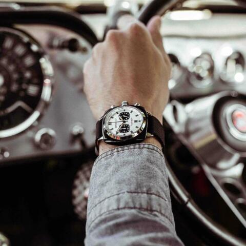 Briston Clubmaster Sport Black Acetate - Chrono - White
